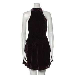 Line & Dot Mock Neck Mini Dress